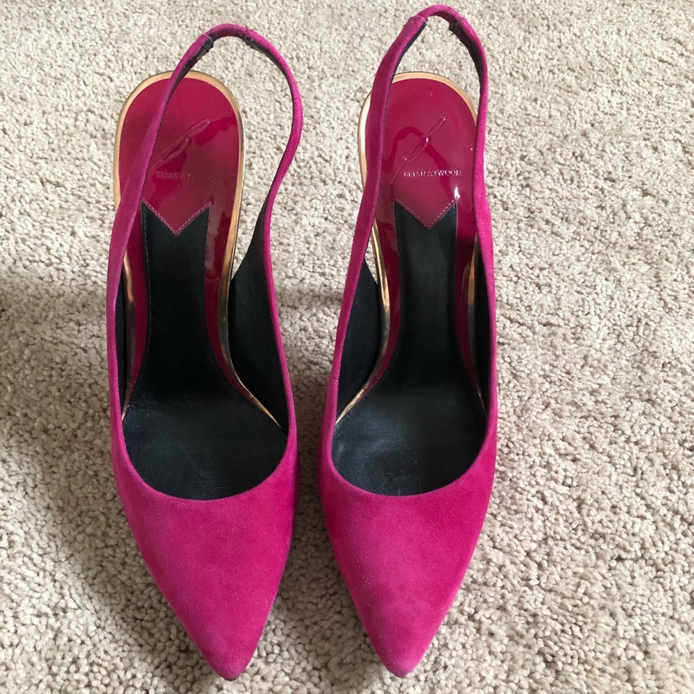 AUTHENTIC Brian Atwood Pink Slingback Heels